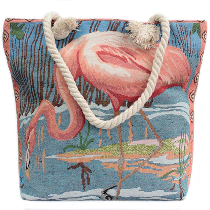 Bossa shopper amb nanses de corda - flamenc a la llacuna