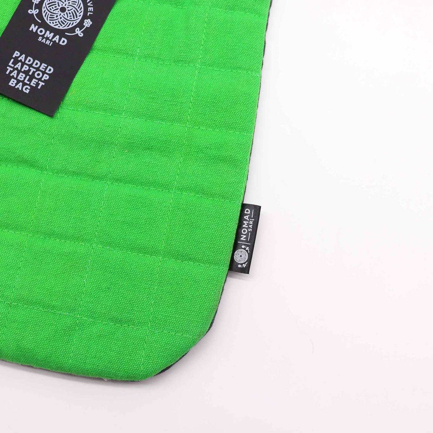 Funda enconxada per a portàtil - Verd granota - Rentat a la pedra de 14oz