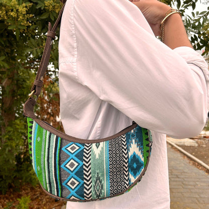 Bossa Hobo de Jacquard - Verds Atrevits (corretja marró)
