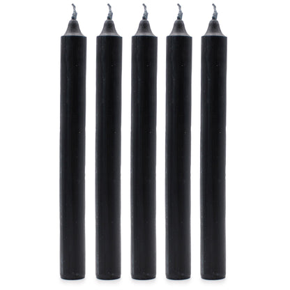 Joc d'Espelmes de Taula de Color Sòlid - Paquet de 21 - Negre Rústic