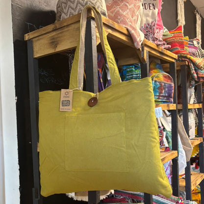 Bossa Gran Reversible de Jute i Cotó - Pistatxo