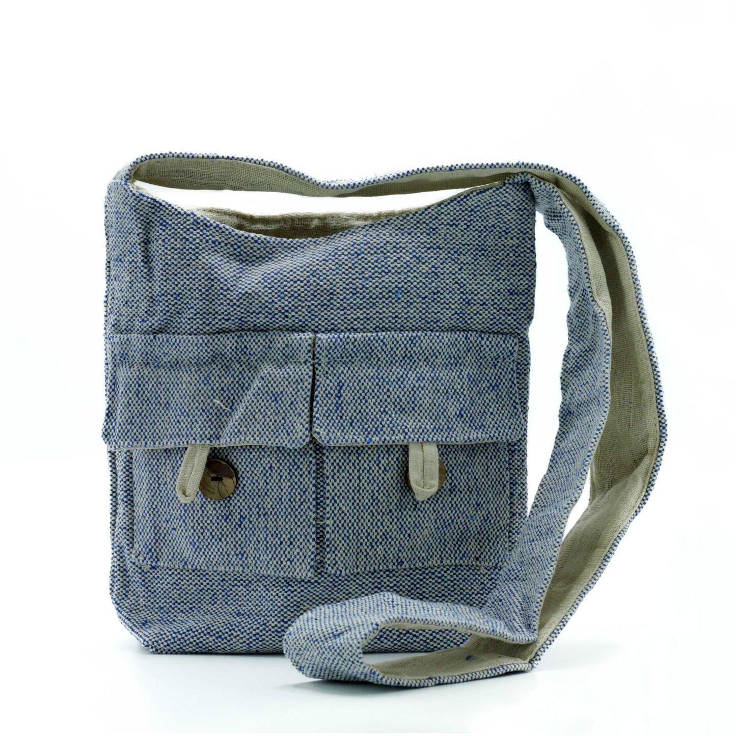 Bossa de Dues Butxaques Tons Naturals- Vaquer Denim- Mitjana