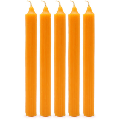 Joc d'Espelmes de Taula de Color Sòlid - Paquet de 21 - Mànec Rústic