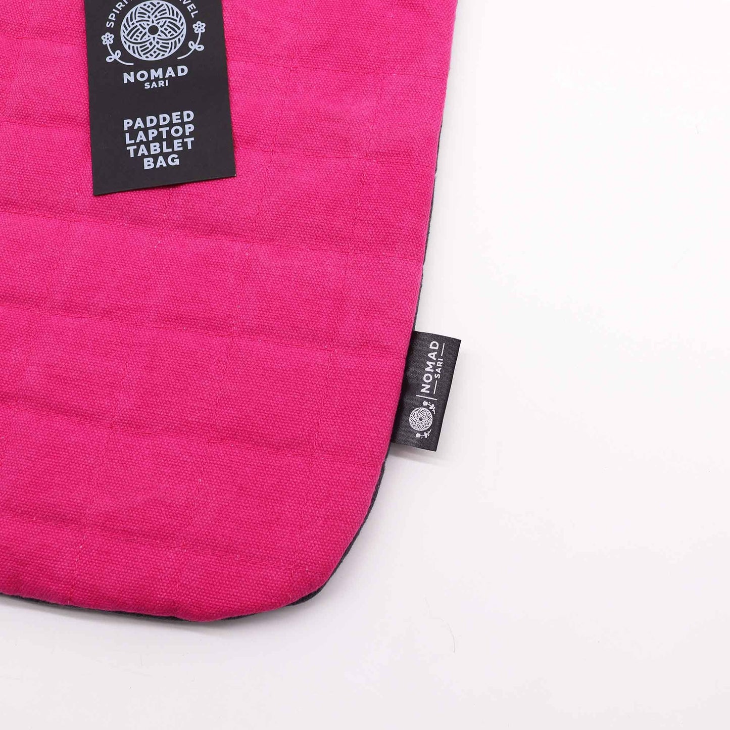 Funda encoixinada per a portàtil - Rosa impactant - Rentat a la pedra de 14 oz