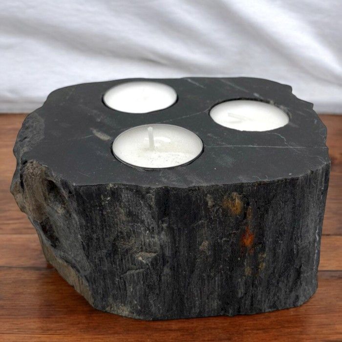 Portaespelmes de Fusta Petrificada - Triple