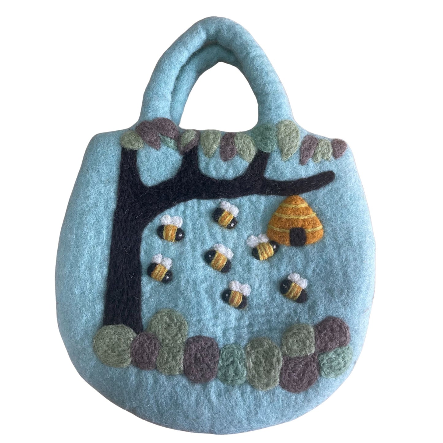 Bossa de feltre amb forma d'arbre i rusc - 35 x 27 cm