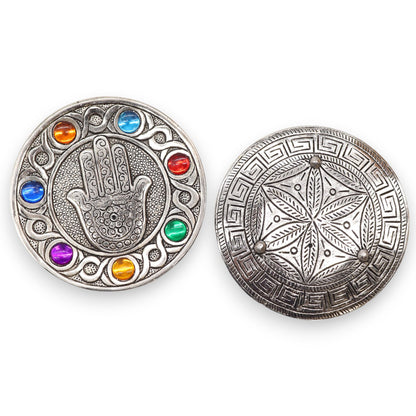 Porta-incienso Hamsa Siete Chakras 11.5cm