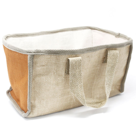 Cistella gran de jute - 33x18x20cm - Taronja
