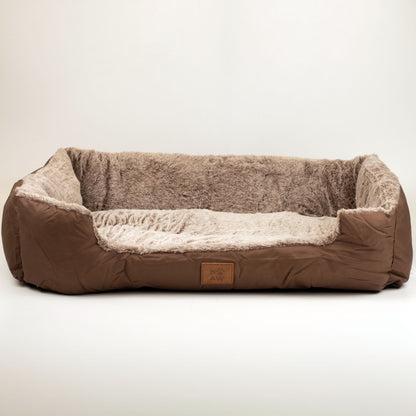 Cama tipo oso de peluche para perros mediana