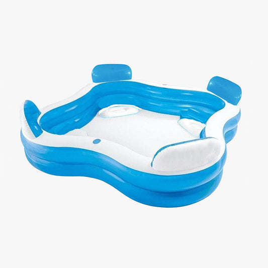Piscina Familiar Inflable amb Seients i Portagots – 183x183x51 cm, 390 L, Per a 4 Persones
