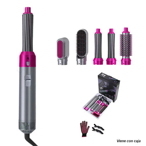 Revolution Hair 5 en 1: Raspall i Assecador Multifunció per a un Pentinat Professional a Casa