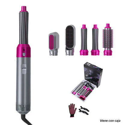 Revolution Hair 5 en 1: Raspall i Assecador Multifunció per a un Pentinat Professional a Casa