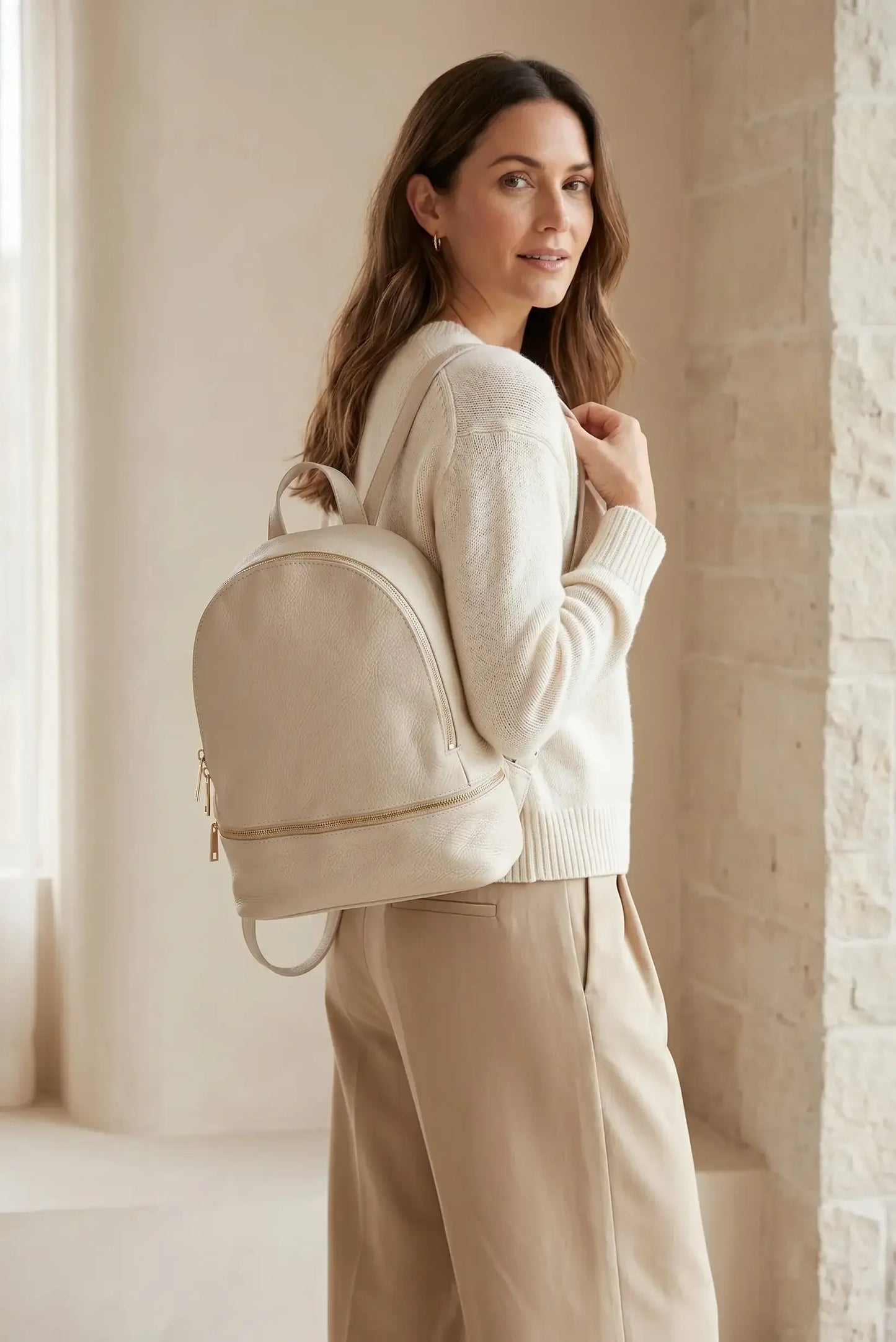 Mochila urbana mujer pequeña piel