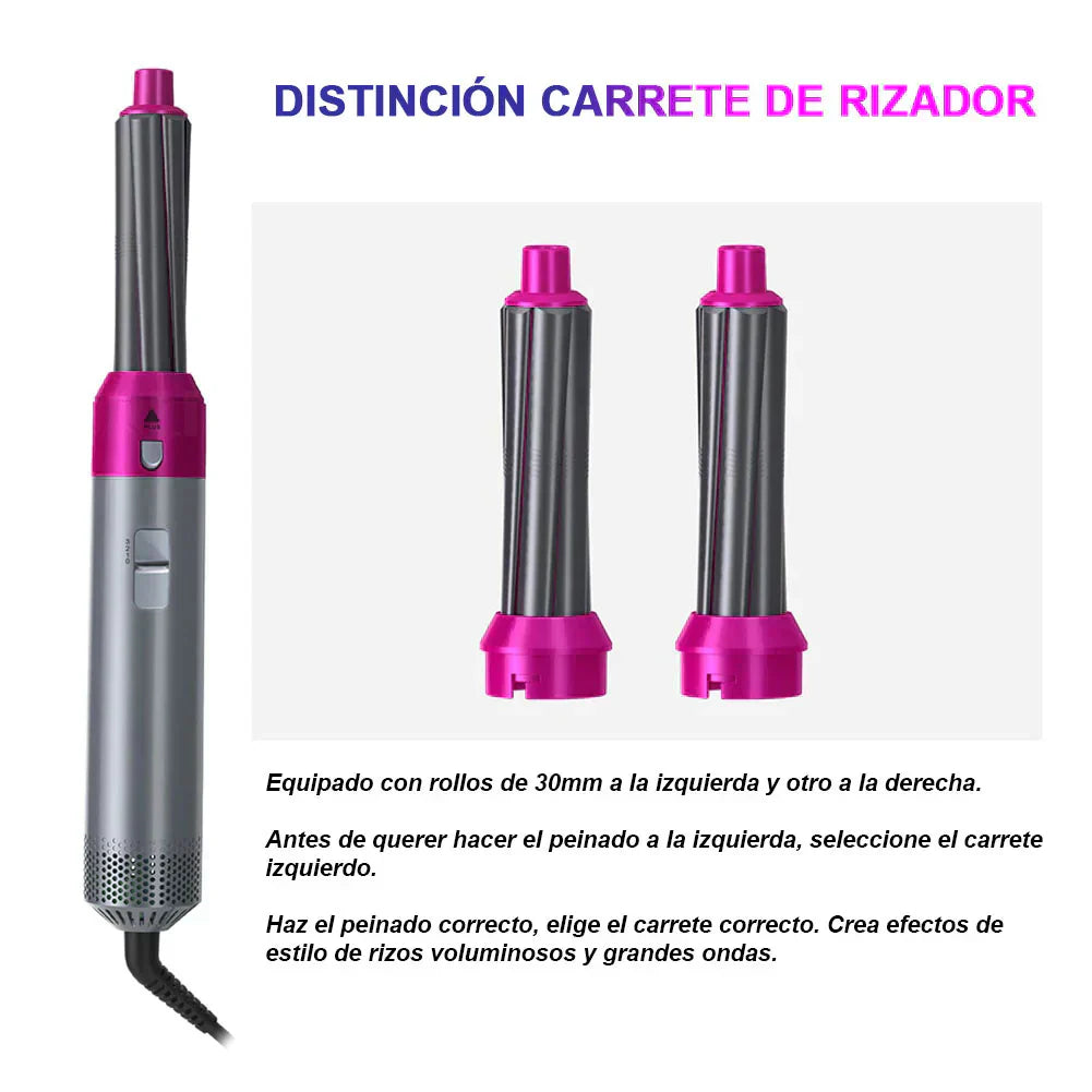 Revolution Hair 5 en 1: Raspall i Assecador Multifunció per a un Pentinat Professional a Casa