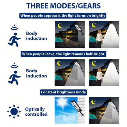 Làmpada LED Solar Exterior amb Control Remot i Sensor de Moviment – 600W (Model Gran)