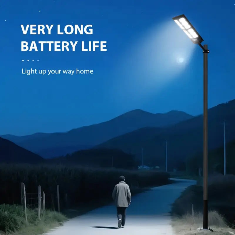Llum LED Solar Exterior amb Comandament a Distància i Sensor de Moviment – 300W (Model Compacte)