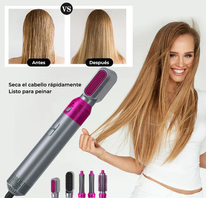 Revolution Hair 5 en 1: Raspall i Assecador Multifunció per a un Pentinat Professional a Casa