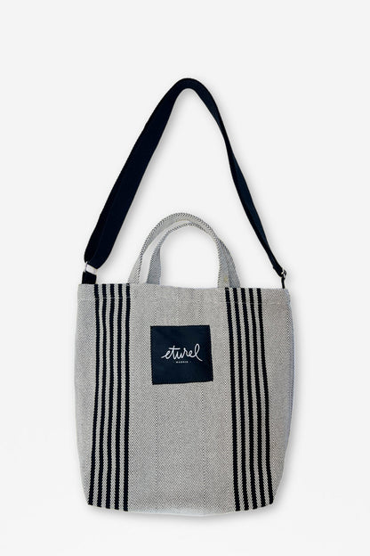 Tote bag cruzada sarga de burgos negro