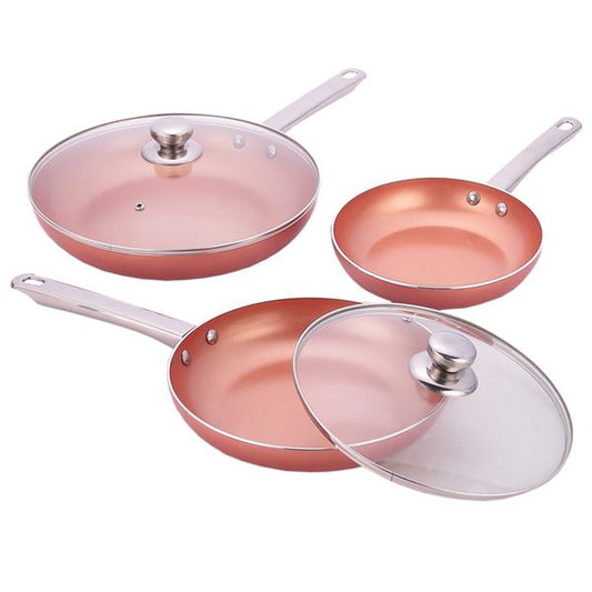 Joc de Paelles Style 5 Peces - 20cm/24cm/28cm, Revestiment Ceràmic de Coure