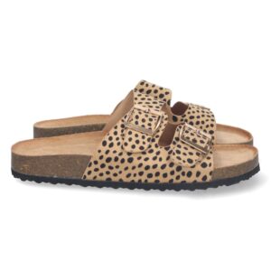 Sandalia plana Bio con hebillas color leopardo