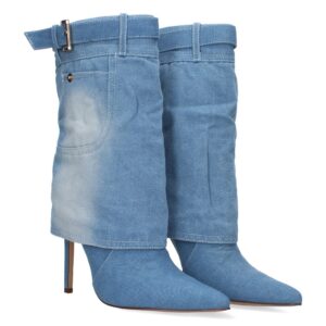 Bota de tacón para mujer color azul