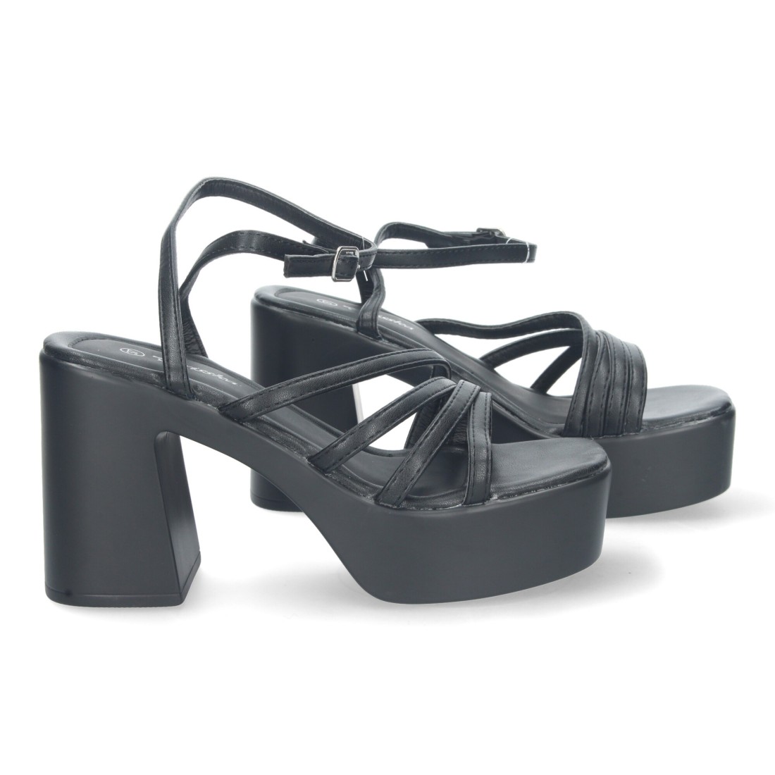 Sandalia de tacón para mujer color negro - Imagen 5