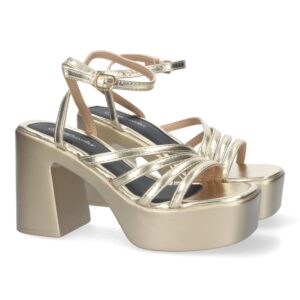 Sandalias de plataforma para mujer color oro