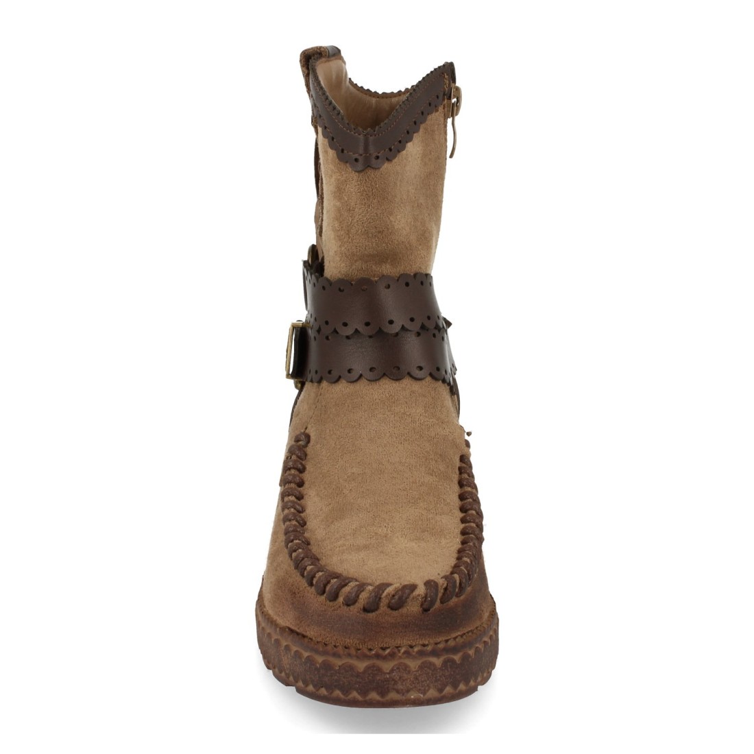 Bota de estilo indio con correas y hebilla color kaki - Imagen 3