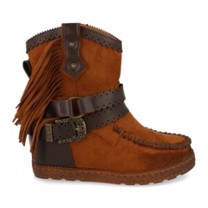 Bota de Estilo Indio con Correas y Hebilla