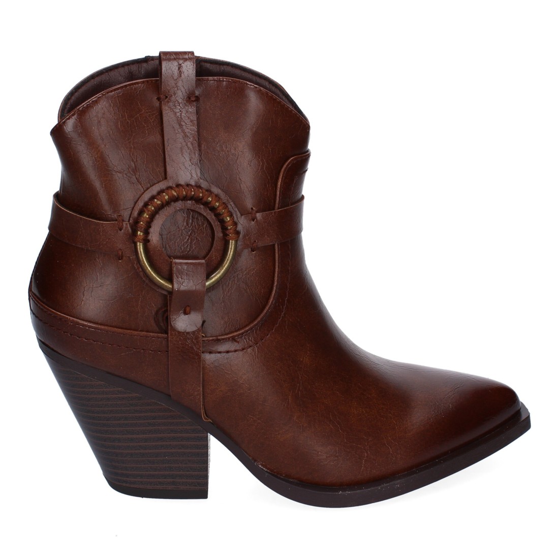 Botín cowboy para mujer color marrón - Imagen 2