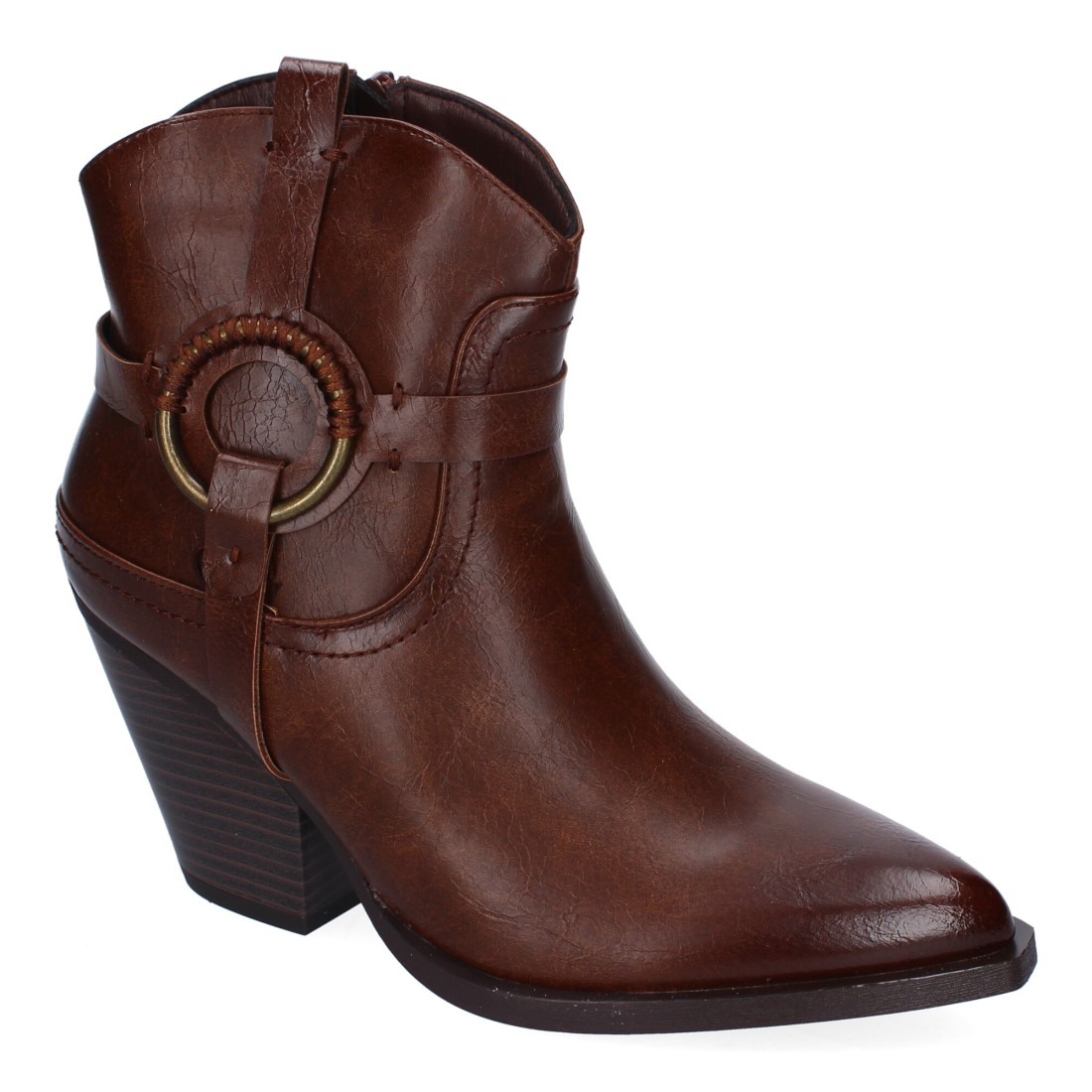 Botín cowboy para mujer color marrón - Imagen 3