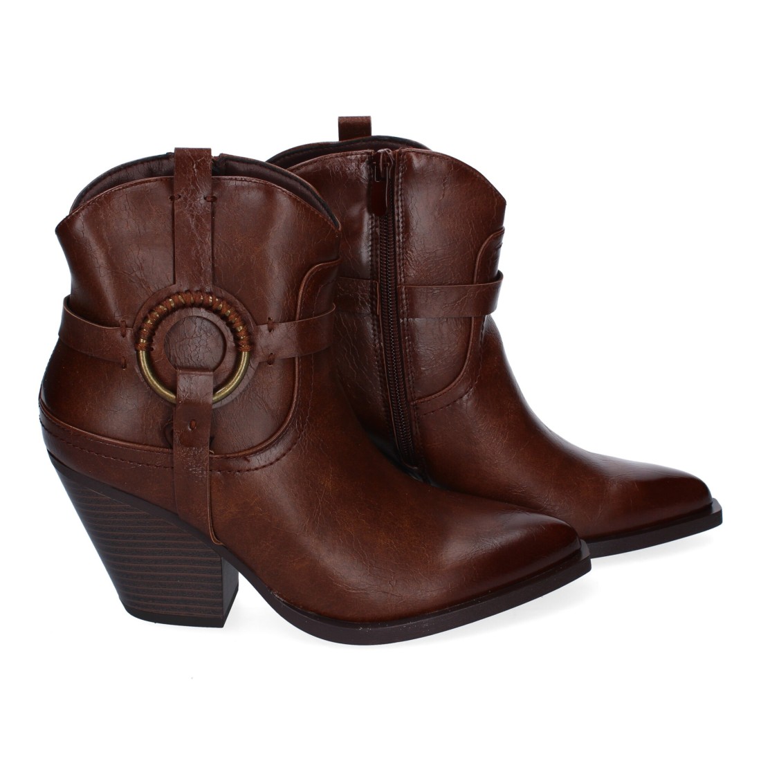 Botín cowboy para mujer color marrón - Imagen 5