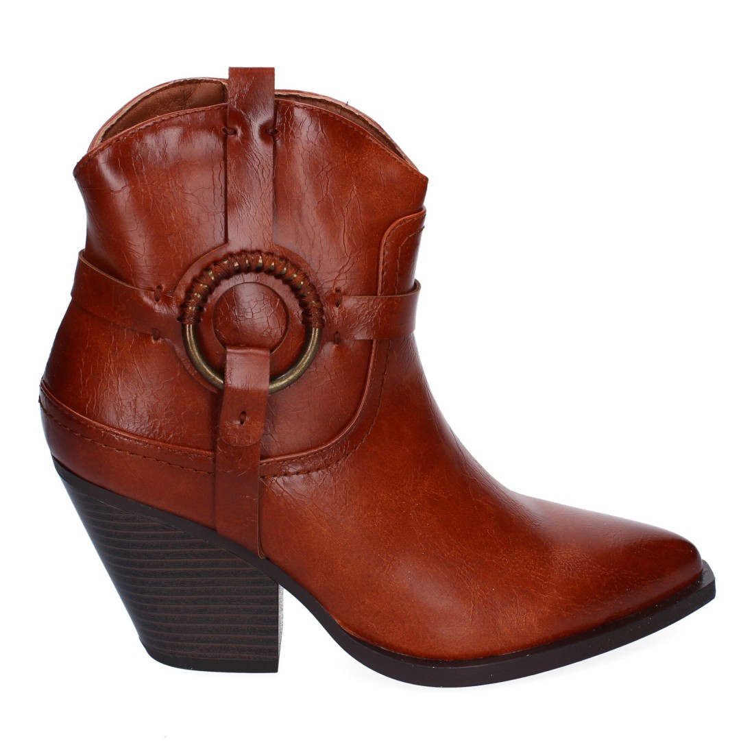 Botín cowboy para mujer color camel - Imagen 2