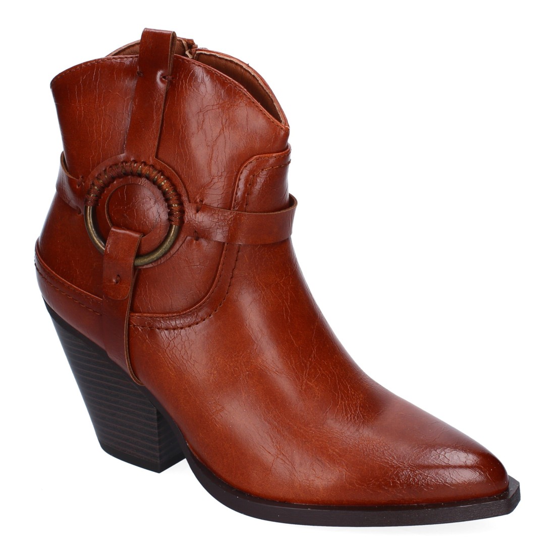 Botín cowboy para mujer color camel - Imagen 3