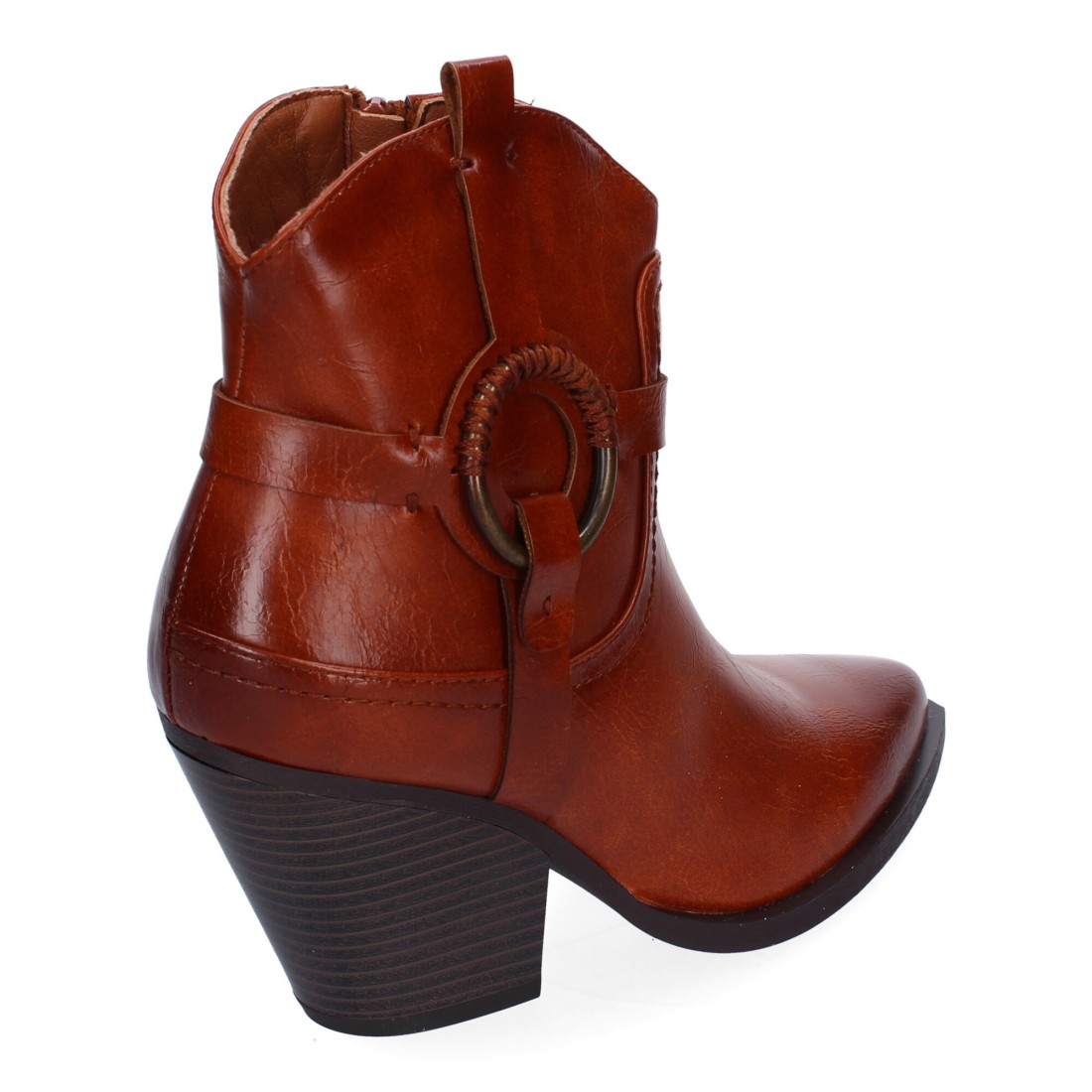 Botín cowboy para mujer color camel - Imagen 4