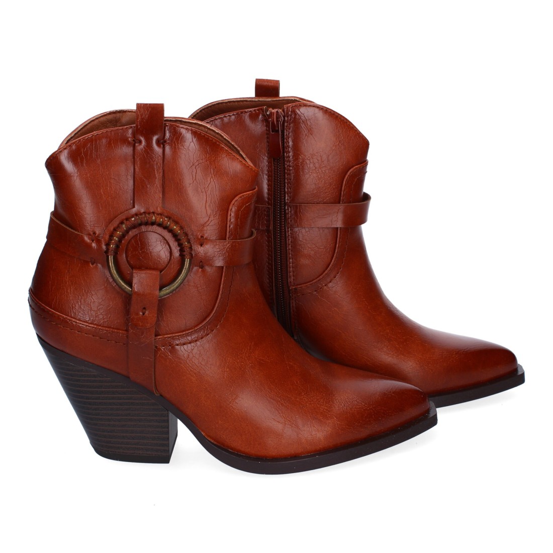 Botín cowboy para mujer color camel - Imagen 5