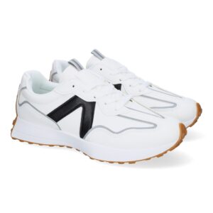 Zapatillas Casual hombre con cierre de cordones color blanco