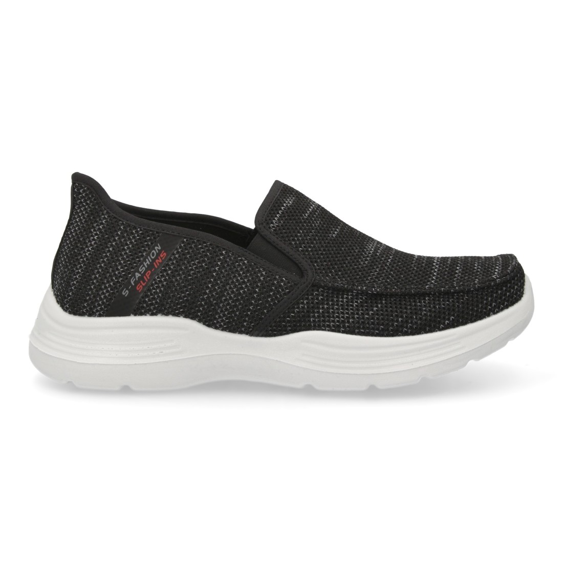 Zapatillas deportivas hombre con cierre elastico color negro - Imagen 2