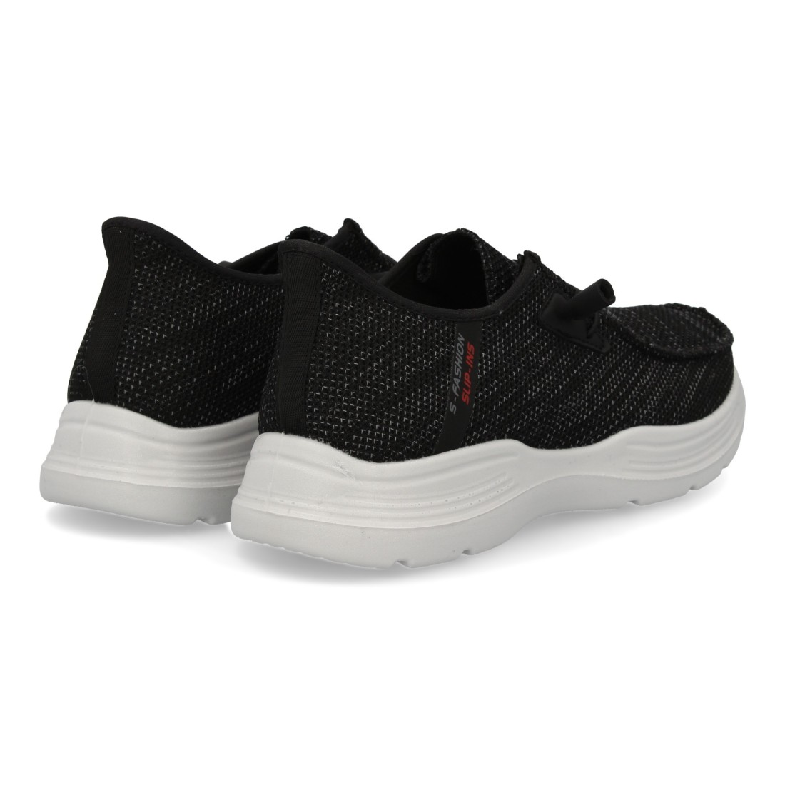 Zapatillas deportivas hombre, con cierre de cordones elasticos color negro - Imagen 5