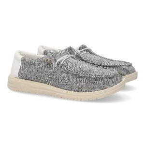 Zapatiilas deportivas para hombre, con cierre de cordones elasticos color blanco