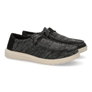 Zapatiilas deportivas para hombre, con cierre de cordones elasticos color negro