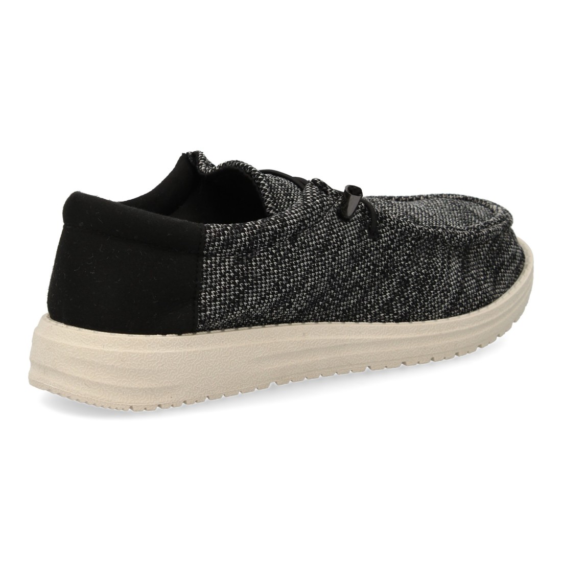 Zapatiilas deportivas para hombre, con cierre de cordones elasticos color negro - Imagen 4