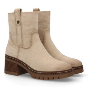 Botines de mujer con diseño moderno color beige