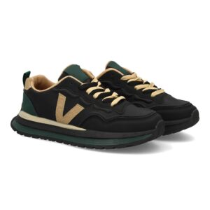 Zapatilla hombre casual con contrastes color negro