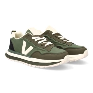 Zapatilla hombre casual con contrastes color verde
