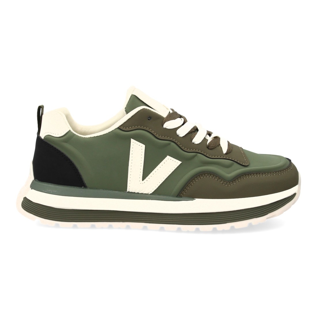 Zapatilla hombre casual con contrastes color verde - Imagen 2