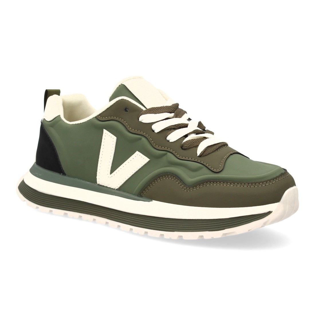 Zapatilla hombre casual con contrastes color verde - Imagen 3