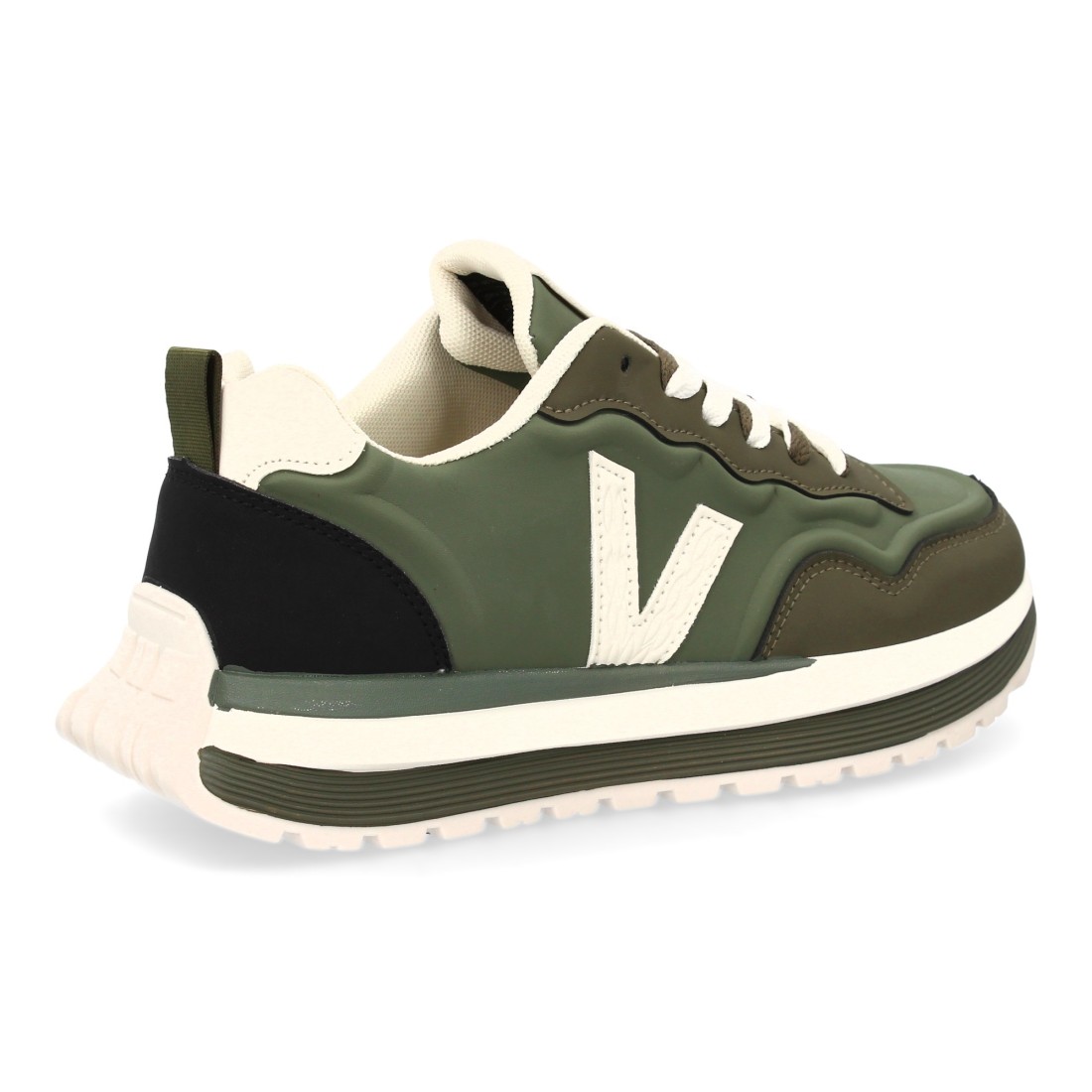 Zapatilla hombre casual con contrastes color verde - Imagen 4