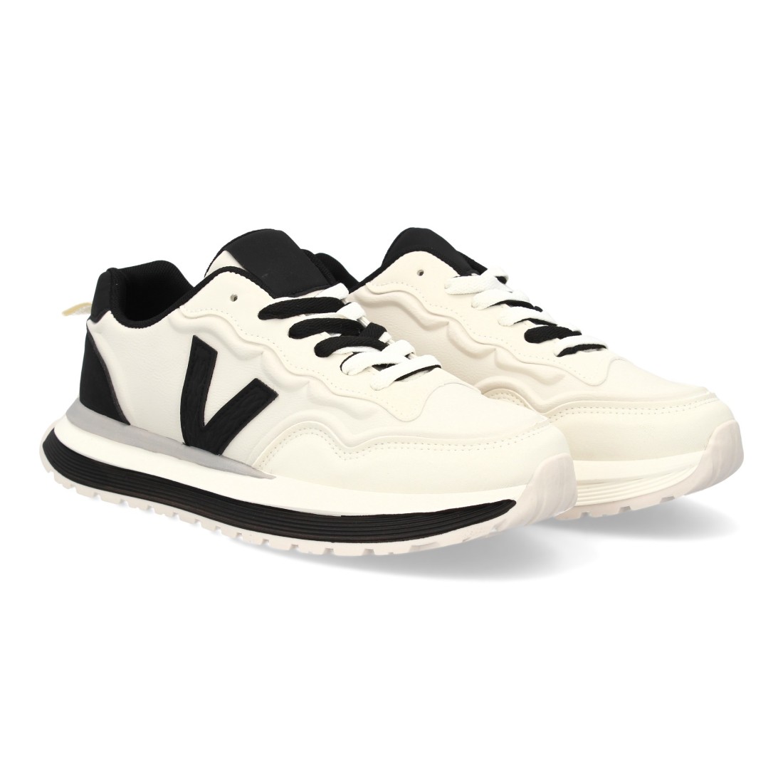 Zapatilla hombre casual con contrastes color blanco