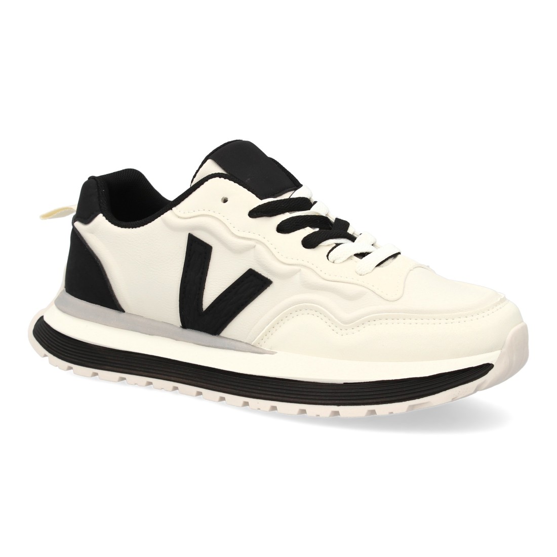 Zapatilla hombre casual con contrastes color blanco - Imagen 3